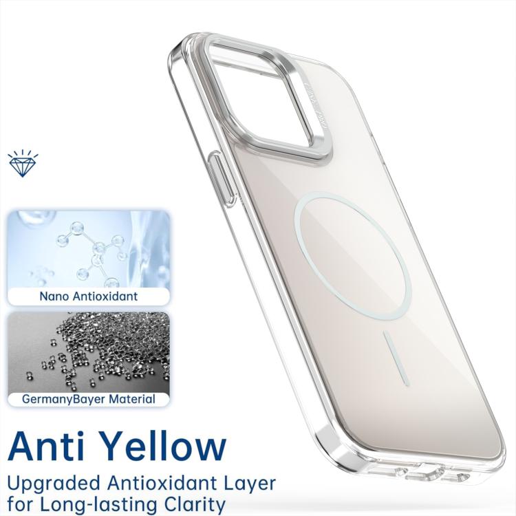 For iPhone 15 Pro Max Gradient Discolor Lens Kickstand Magsafe Phone Case