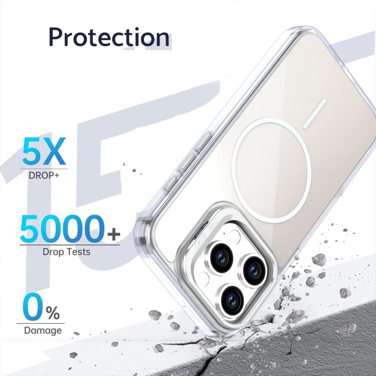 For iPhone 15 Pro Gradient Discolor Lens Kickstand Magsafe Phone Case