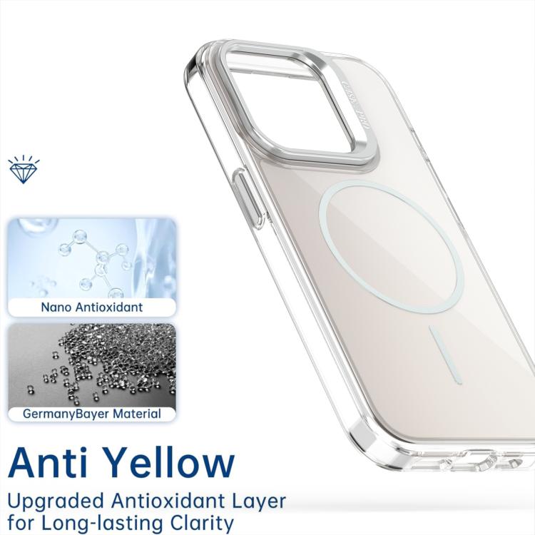 For iPhone 15 Pro Gradient Discolor Lens Kickstand Magsafe Phone Case