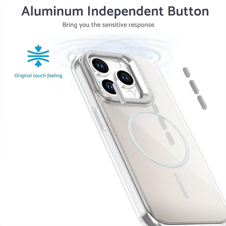 For iPhone 15 Pro Gradient Discolor Lens Kickstand Magsafe Phone Case
