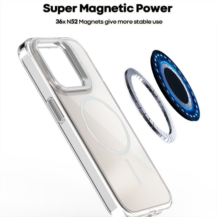 For iPhone 15 Pro Gradient Discolor Lens Kickstand Magsafe Phone Case
