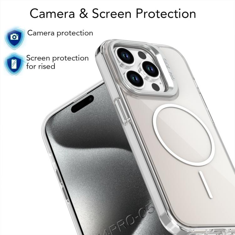 For iPhone 14 Pro Max Gradient Discolor Lens Kickstand Magsafe Phone Case