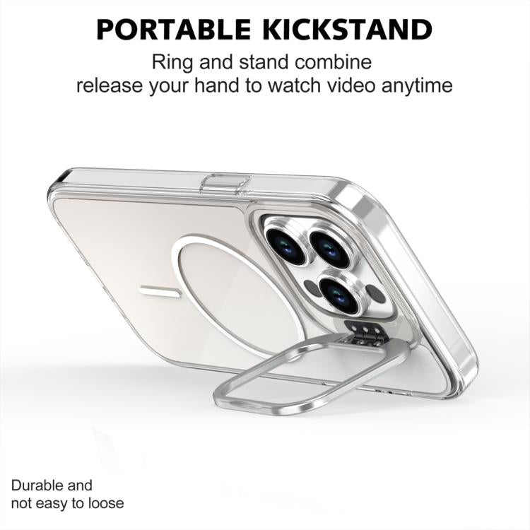For iPhone 14 Pro Gradient Discolor Lens Kickstand Magsafe Phone Case