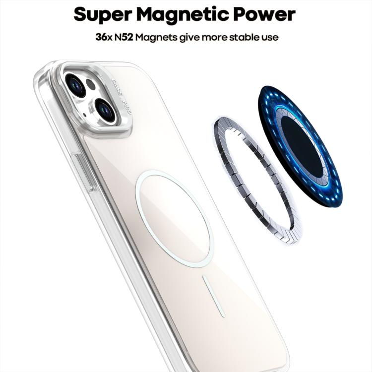 For iPhone 14 Plus Gradient Discolor Lens Kickstand Magsafe Phone Case