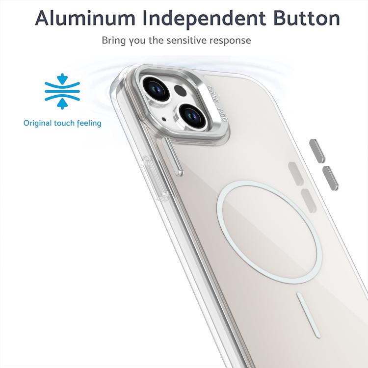 For iPhone 14 Plus Gradient Discolor Lens Kickstand Magsafe Phone Case