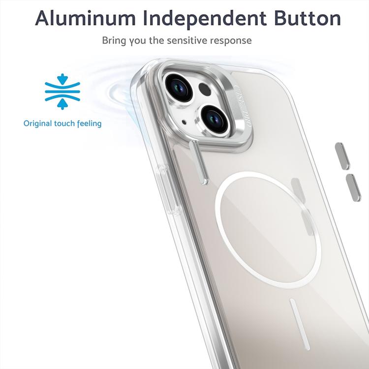For iPhone 11 Gradient Discolor Lens Kickstand Magsafe Phone Case