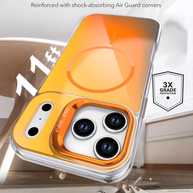 For iPhone 17 Pro Max Gradient Discolor Lens Kickstand Magsafe Phone Case