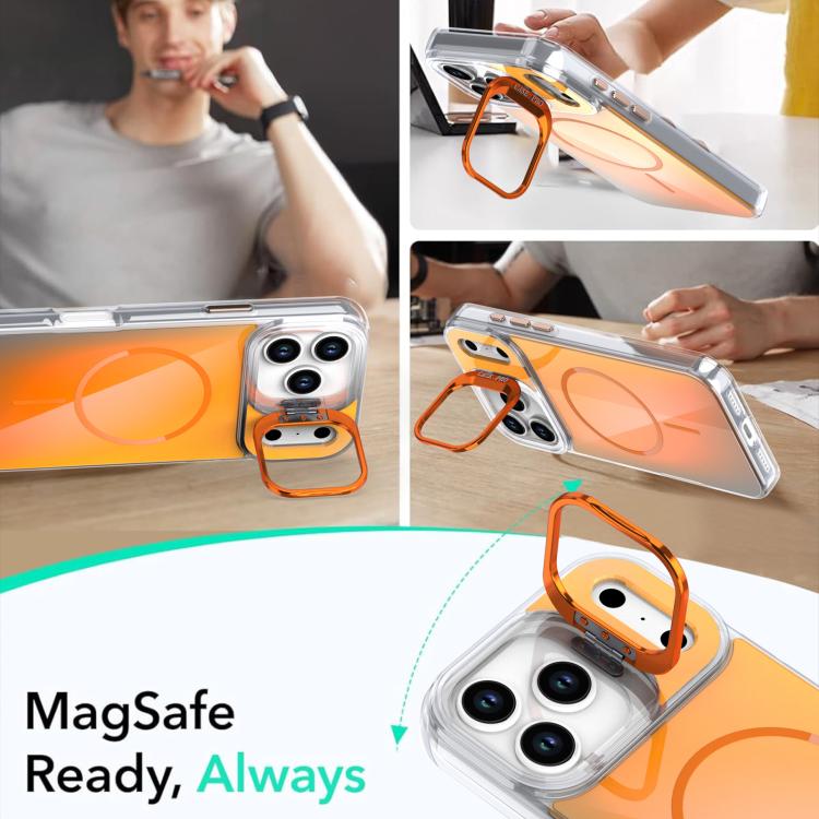For iPhone 17 Pro Max Gradient Discolor Lens Kickstand Magsafe Phone Case