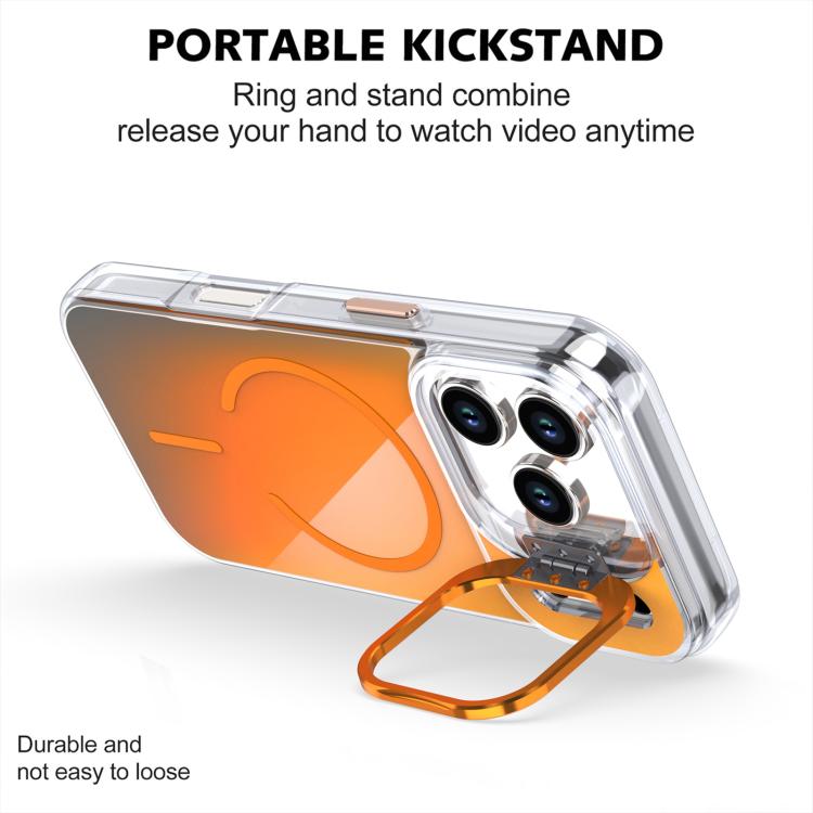 For iPhone 17 Pro Gradient Discolor Lens Kickstand Magsafe Phone Case