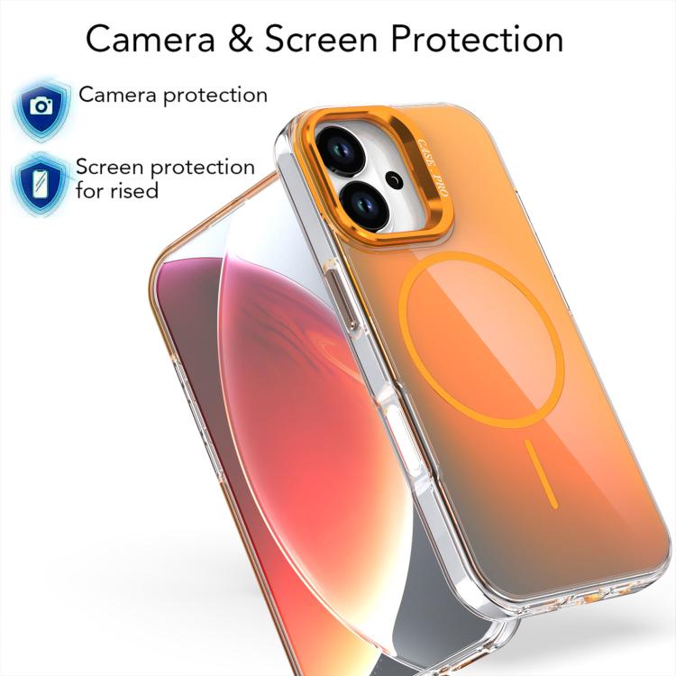 For iPhone 17 Gradient Discolor Lens Kickstand Magsafe Phone Case