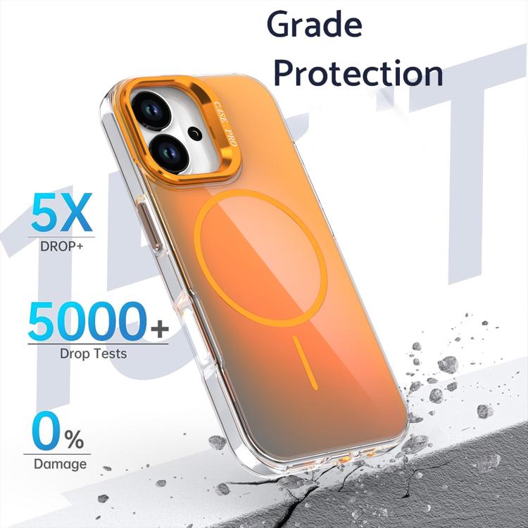 For iPhone 17 Gradient Discolor Lens Kickstand Magsafe Phone Case