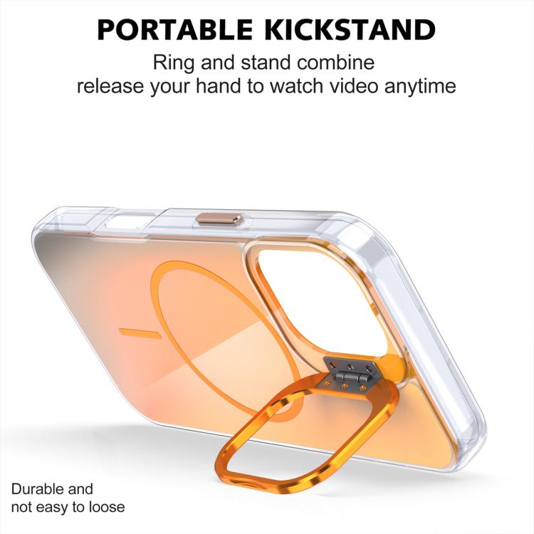 For iPhone 17 Gradient Discolor Lens Kickstand Magsafe Phone Case