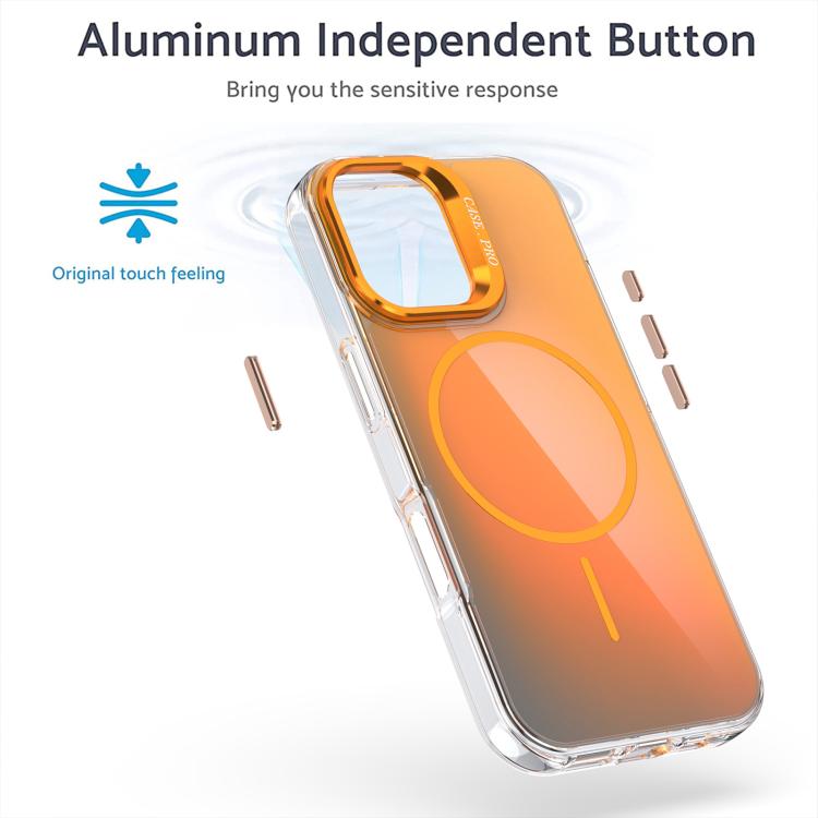 For iPhone 17 Gradient Discolor Lens Kickstand Magsafe Phone Case