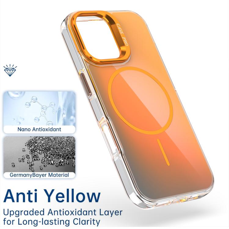 For iPhone 17 Gradient Discolor Lens Kickstand Magsafe Phone Case