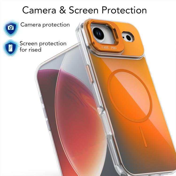 For iPhone Air Gradient Discolor Lens Kickstand Magsafe Phone Case