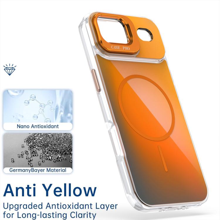 For iPhone Air Gradient Discolor Lens Kickstand Magsafe Phone Case