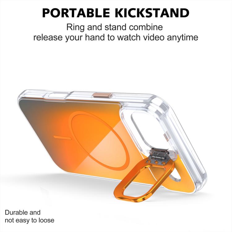 For iPhone Air Gradient Discolor Lens Kickstand Magsafe Phone Case