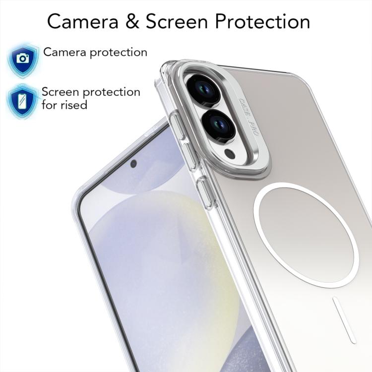 For Samsung Galaxy S25 Edge 5G Gradient Discolor Lens Kickstand Magsafe Phone Case