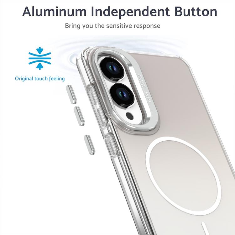 For Samsung Galaxy S25 Edge 5G Gradient Discolor Lens Kickstand Magsafe Phone Case