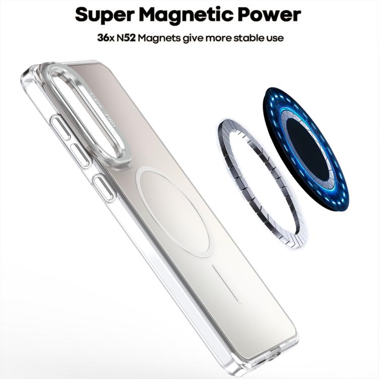 For Samsung Galaxy S25 Edge 5G Gradient Discolor Lens Kickstand Magsafe Phone Case