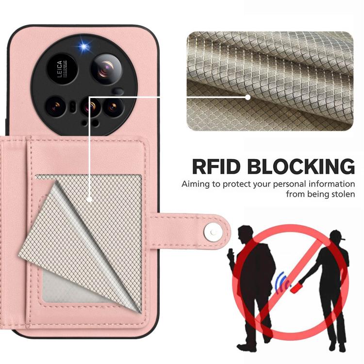 For Xiaomi 15 Ultra Button Card Bag RFID Anti-theft Phone Case