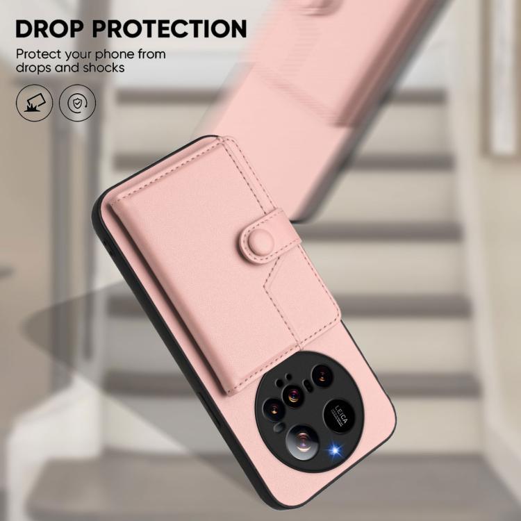 For Xiaomi 15 Ultra Button Card Bag RFID Anti-theft Phone Case