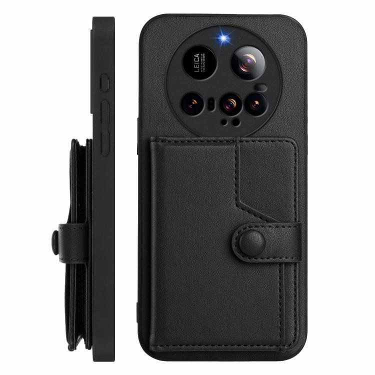 For Xiaomi 15 Ultra Button Card Bag RFID Anti-theft Phone Case