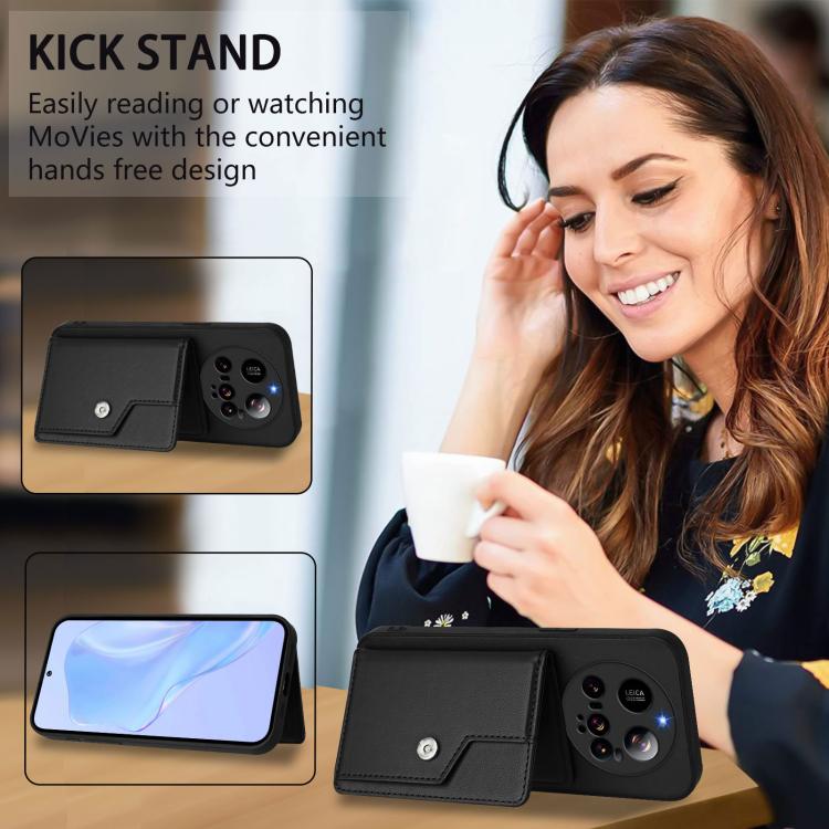 For Xiaomi 15 Ultra Button Card Bag RFID Anti-theft Phone Case