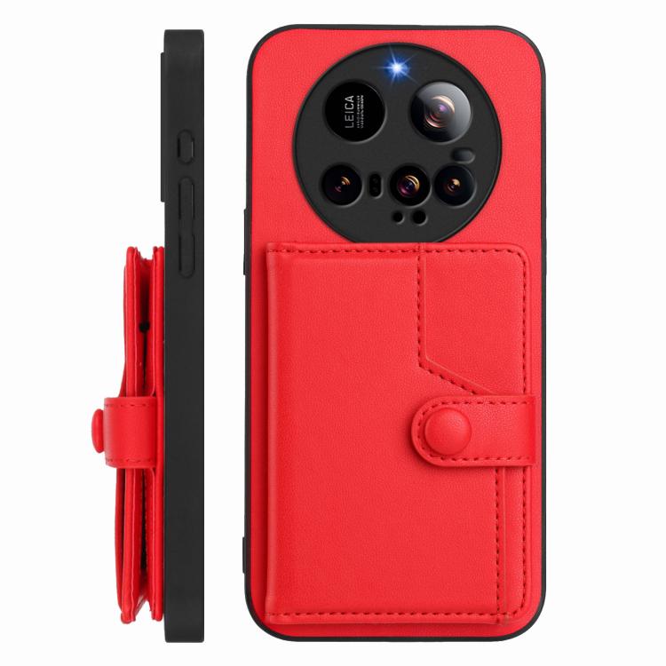 For Xiaomi 15 Ultra Button Card Bag RFID Anti-theft Phone Case