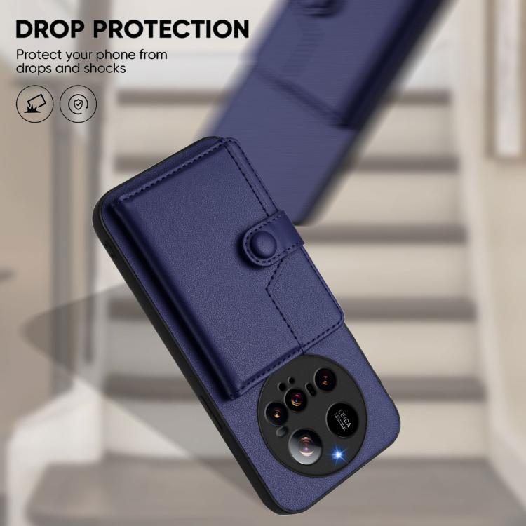 For Xiaomi 15 Ultra Button Card Bag RFID Anti-theft Phone Case