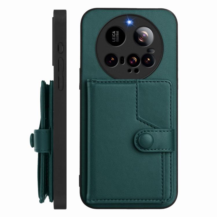For Xiaomi 15 Ultra Button Card Bag RFID Anti-theft Phone Case