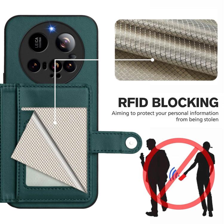 For Xiaomi 15 Ultra Button Card Bag RFID Anti-theft Phone Case