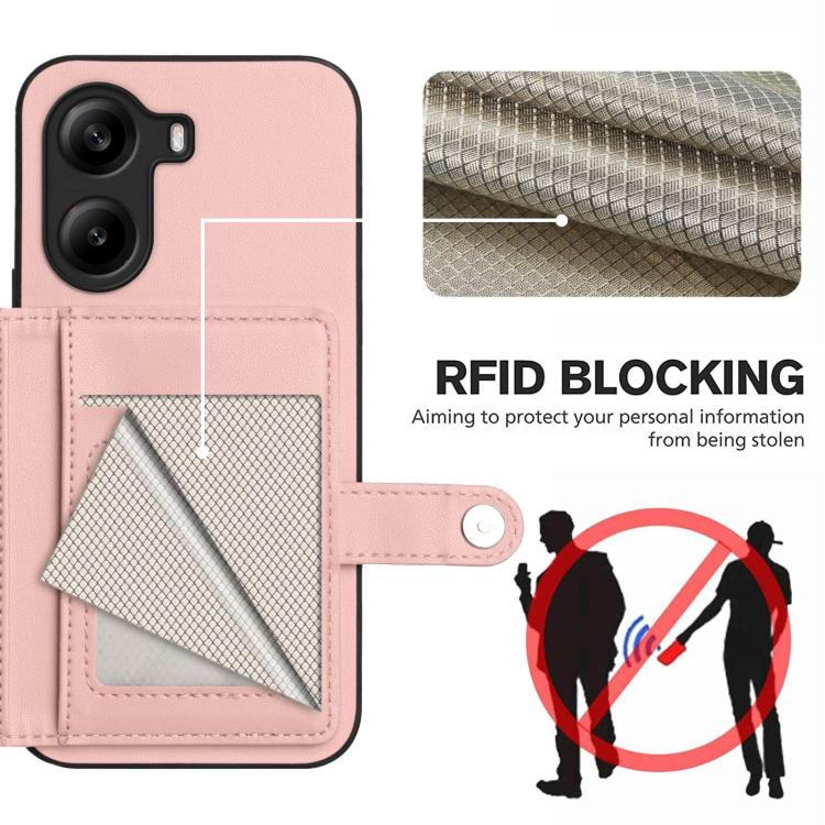 For Xiaomi Poco X7 Pro Button Card Bag RFID Anti-theft Phone Case