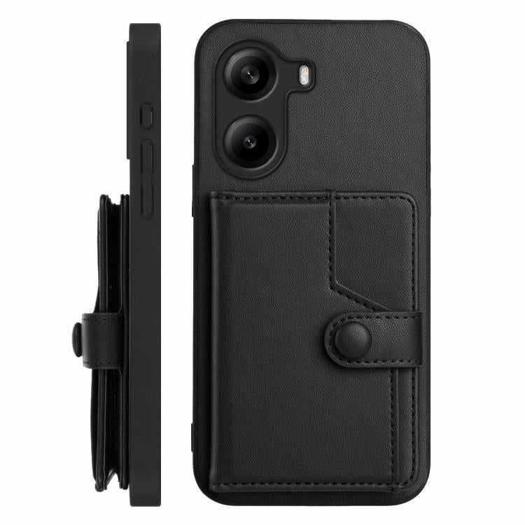 For Xiaomi Poco X7 Pro Button Card Bag RFID Anti-theft Phone Case