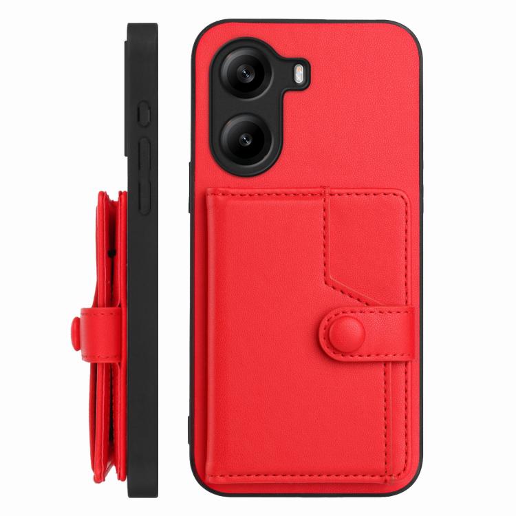 For Xiaomi Poco X7 Pro Button Card Bag RFID Anti-theft Phone Case