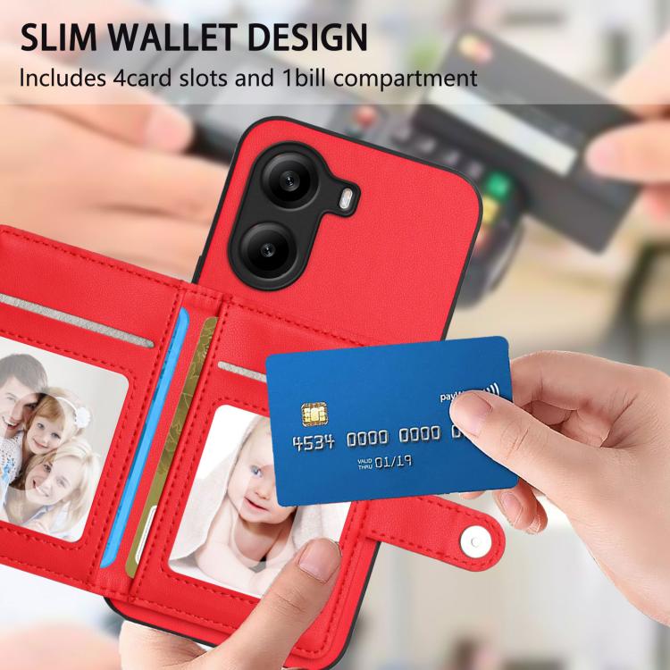 For Xiaomi Poco X7 Pro Button Card Bag RFID Anti-theft Phone Case