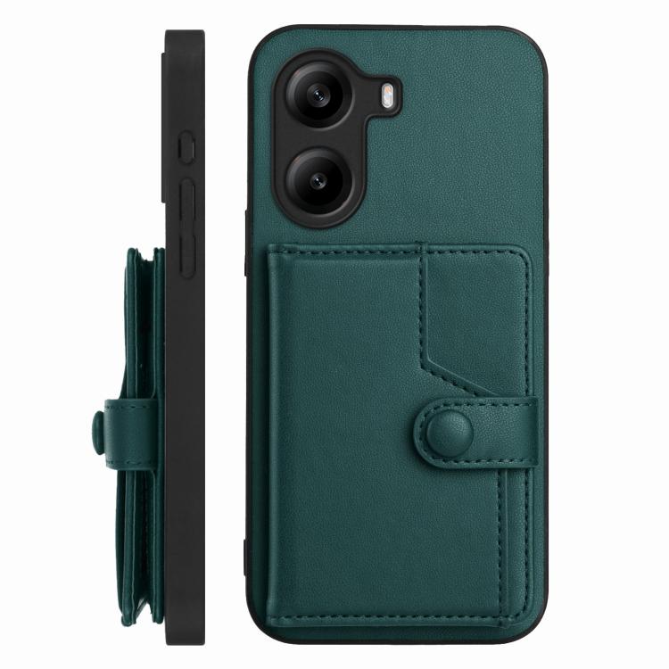 For Xiaomi Poco X7 Pro Button Card Bag RFID Anti-theft Phone Case