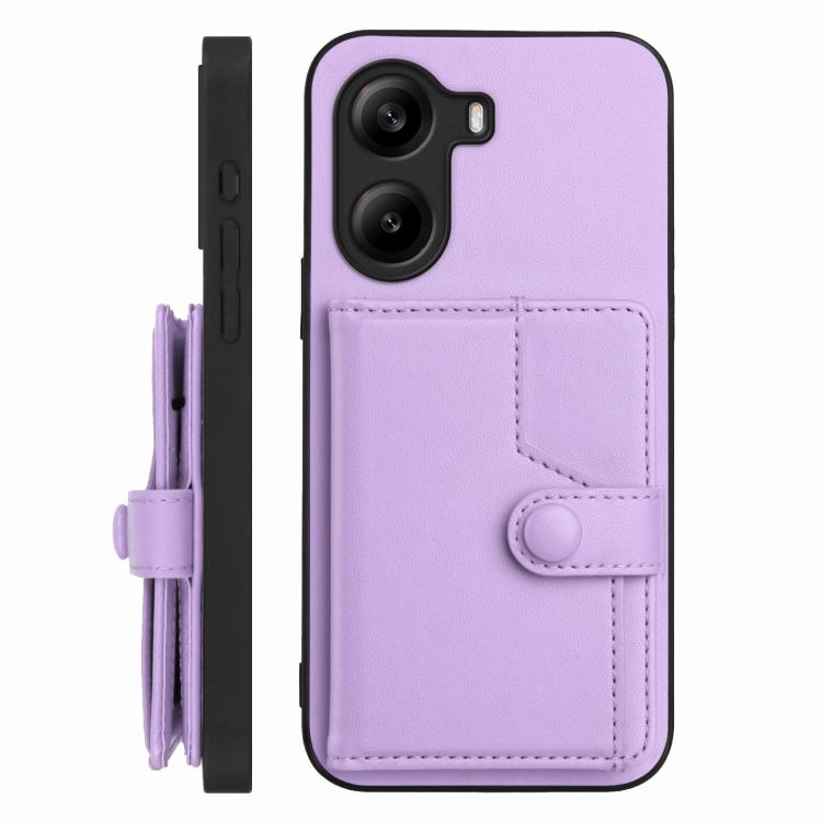 For Xiaomi Poco X7 Pro Button Card Bag RFID Anti-theft Phone Case