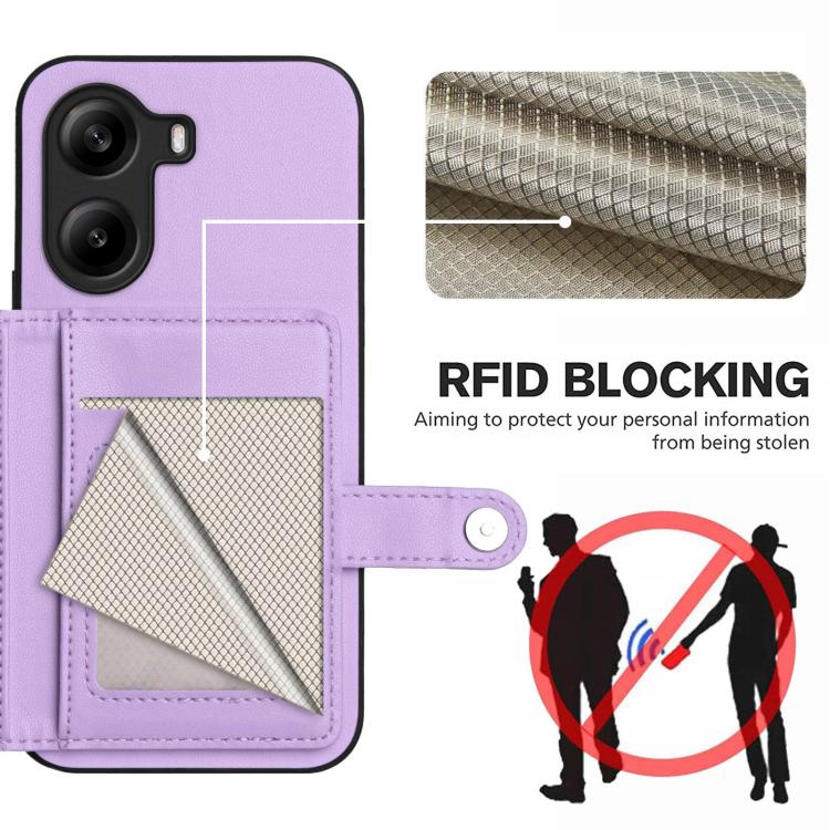 For Xiaomi Poco X7 Pro Button Card Bag RFID Anti-theft Phone Case