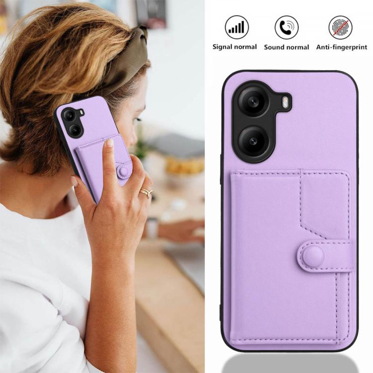 For Xiaomi Poco X7 Pro Button Card Bag RFID Anti-theft Phone Case