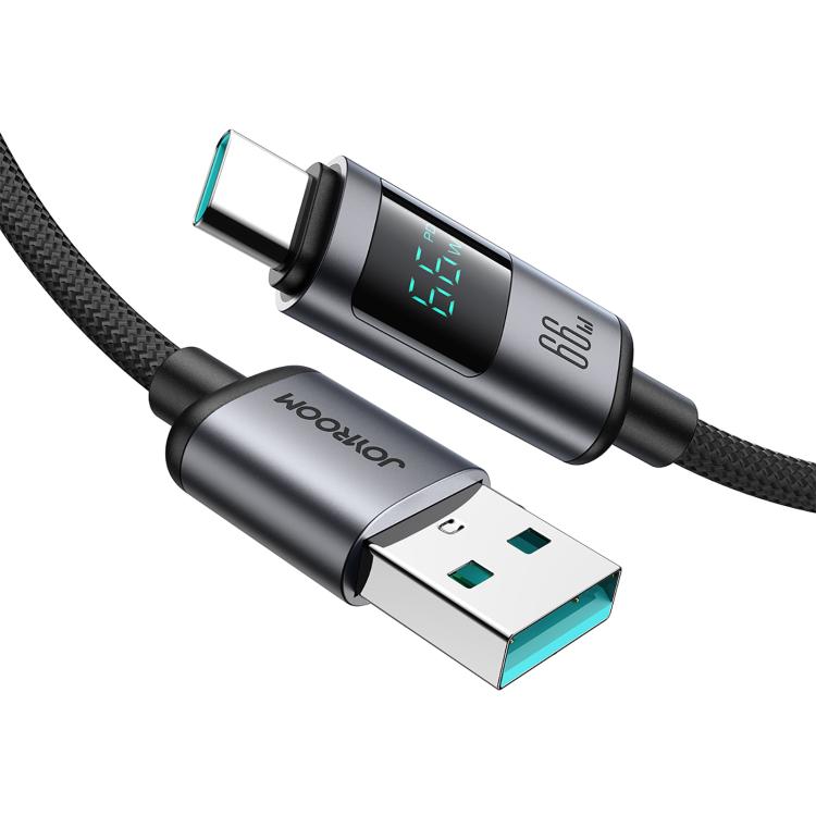 JOYROOM S-A16 Pro Prism Series 66W Digital Display USB to Type-C Fast Charging Data Cable, Length: 1.2m - Black