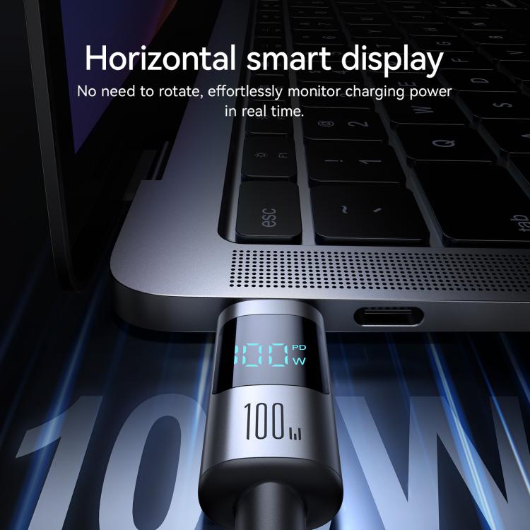 JOYROOM S-A16 Pro Prism Series 100W Digital Display Type-C Fast Charging Data Cable, Length: 1.2m - Black