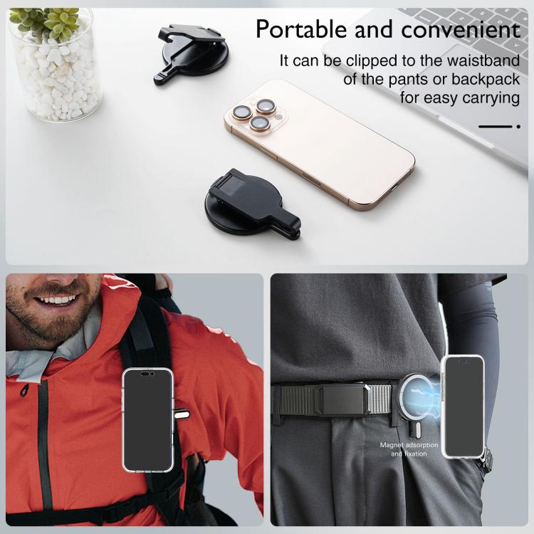 Magnetic MagSafe Phone Holder Belt Clip Electroplating Mirror Bracket