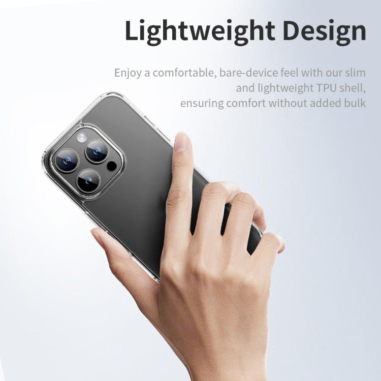 For iPhone 16 Pro ROCK Pure Series Clear PC Hybrid TPU Phone Case - Transparent
