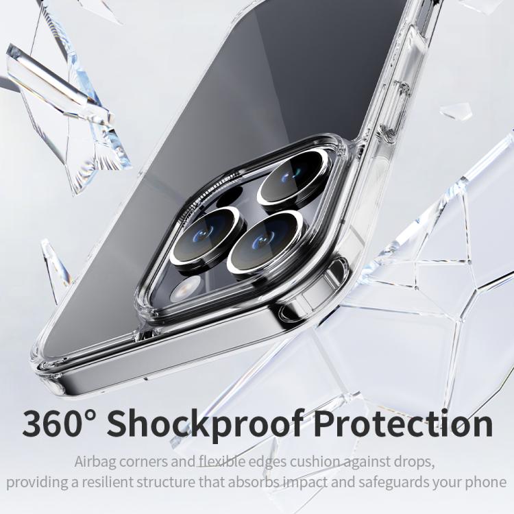 For iPhone 16 Pro ROCK Pure Series Clear PC Hybrid TPU Phone Case - Transparent