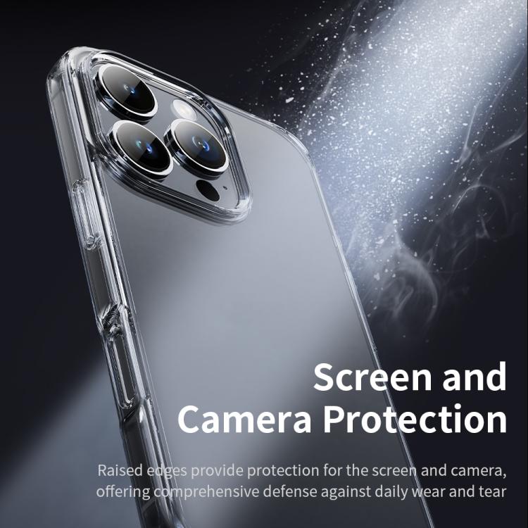 For iPhone 16 Pro ROCK Pure Series Clear PC Hybrid TPU Phone Case - Transparent