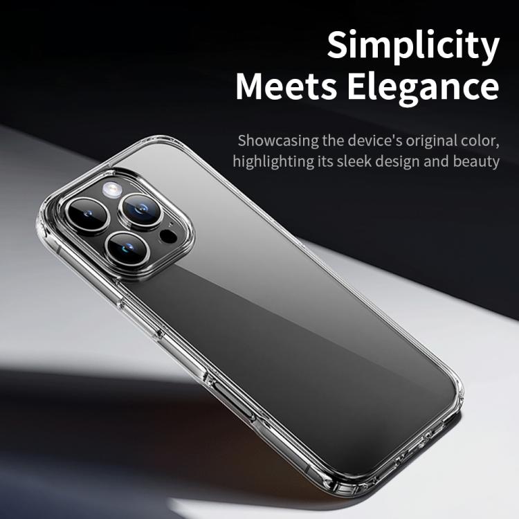 For iPhone 16 Pro Max ROCK Pure Series Clear PC Hybrid TPU Phone Case - Transparent