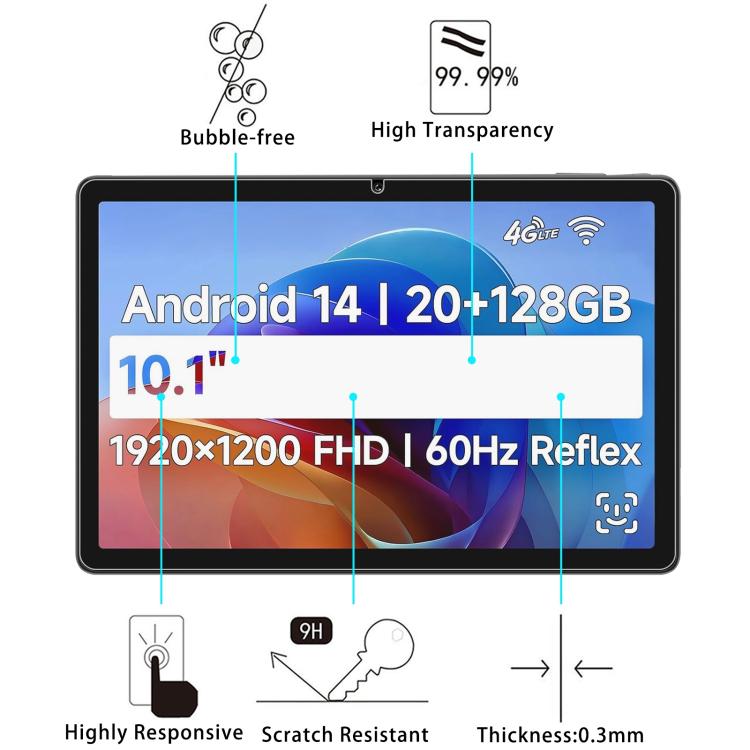 For BNCF Bpad 10 Pro 10.1 inch 25pcs 9H 0.3mm Explosion-proof Tempered Glass Film