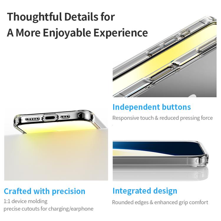 For iPhone 16 Pro Max ROCK JingDun Series Clear Rotating MagSafe Holder PC Hybrid TPU Phone Case - Transparent