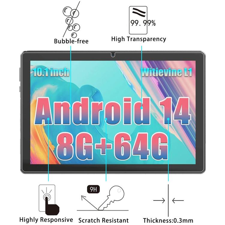 For Kotsren C11 Tablet 10.1 2pcs 9H 0.3mm Explosion-proof Tempered Glass Film
